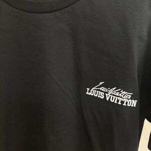 Louis Vuitton Black Tee with White Logo